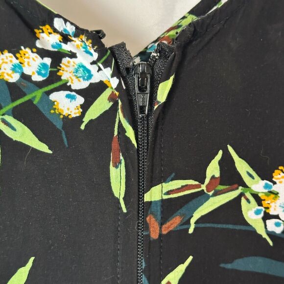 Orchid Bloom Black With Birds Tank Sleeve Wide Leg Jumpsuit - Picture 9 of 12